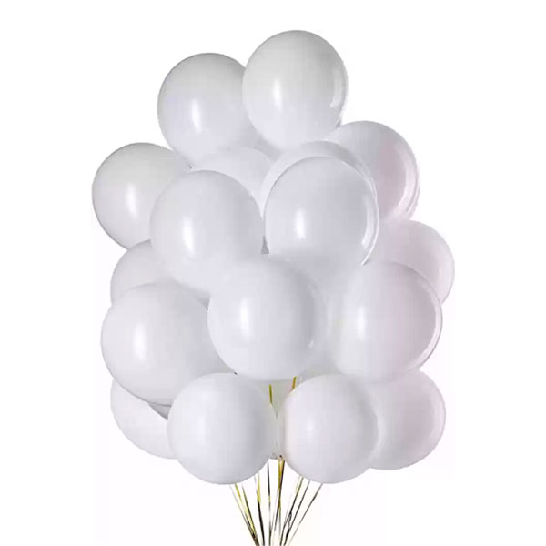 25 pcs White Metallic Chrome Balloons for Birthday Decoration items ...